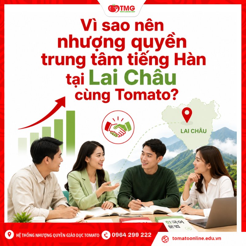 Vì sao nên nhượng quyền trung tâm tiếng Hàn tại Lai Châu cùng Tomato?
