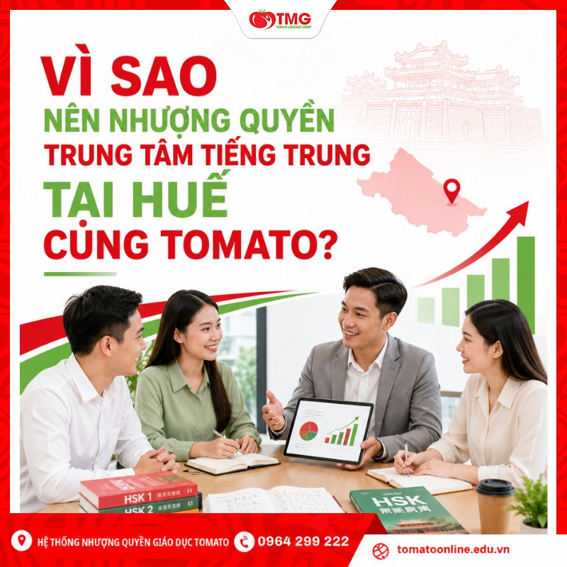 Vì sao nên nhượng quyền trung tâm tiếng Trung tại Huế cùng Tomato?