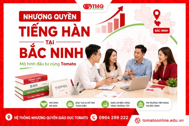Nhượng quyền tiếng Hàn tại Bắc Ninh – Mô hình đầu tư cùng Tomato