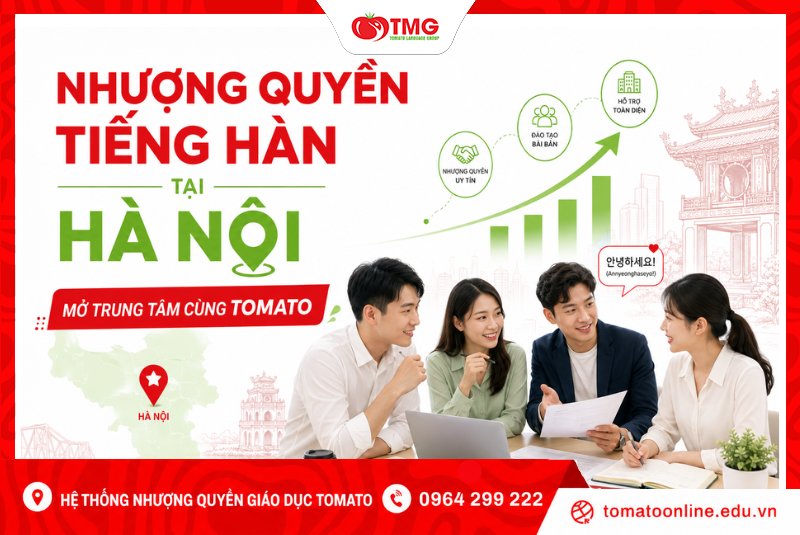 Nhượng quyền tiếng Hàn tại Hà Nội - Mở trung tâm cùng Tomato