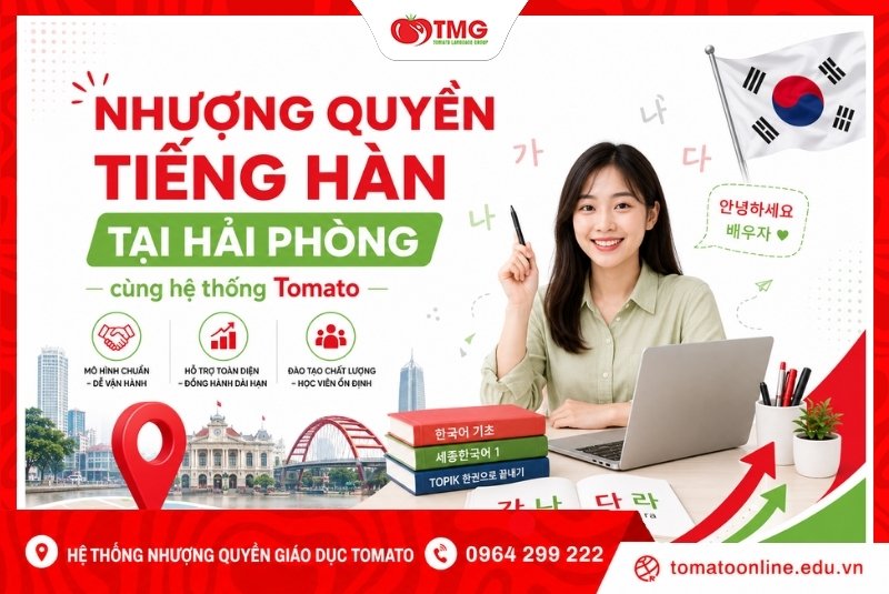 Nhượng quyền tiếng Hàn tại Hải Phòng cùng Tomato