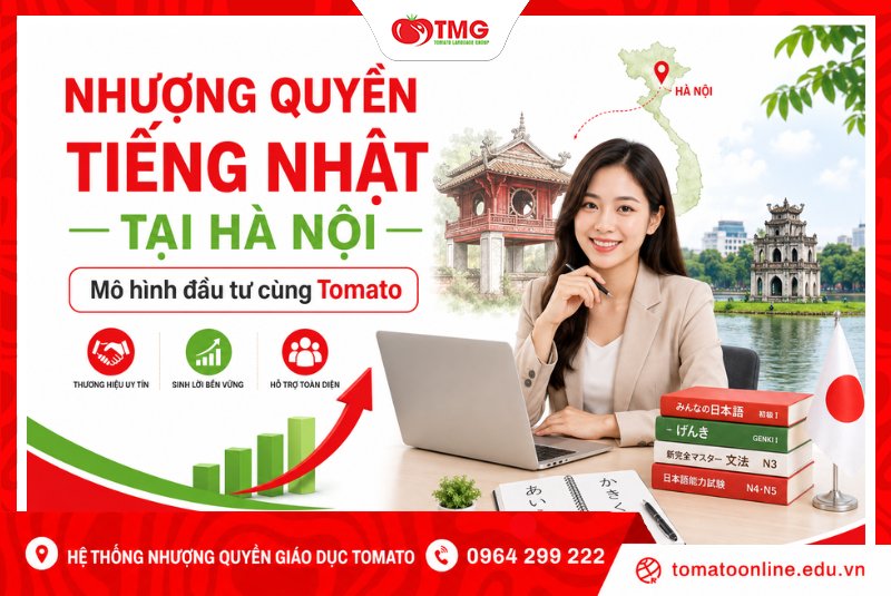 Nhượng quyền tiếng Nhật tại Hà Nội - Mô hình đầu tư cùng Tomato